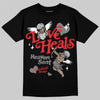 Grey Sneakers DopeSkill T-Shirt New Love Heals Graphic Streetwear - Black