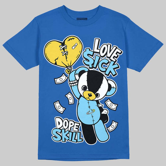 Air Foamposite One “International Blue” DopeSkill Royal T-shirt Love Sick Graphic Streetwear 