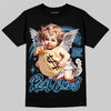 Jordan 14 Black and University Blue DopeSkill T-Shirt Real Ones Angel Graphic Streetwear - Black