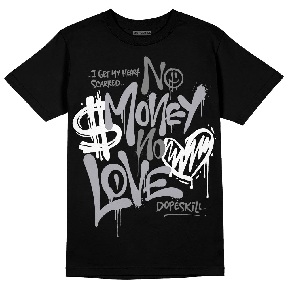 Grey Sneakers DopeSkill T-Shirt No Money No Love Typo Graphic Streetwear - Black