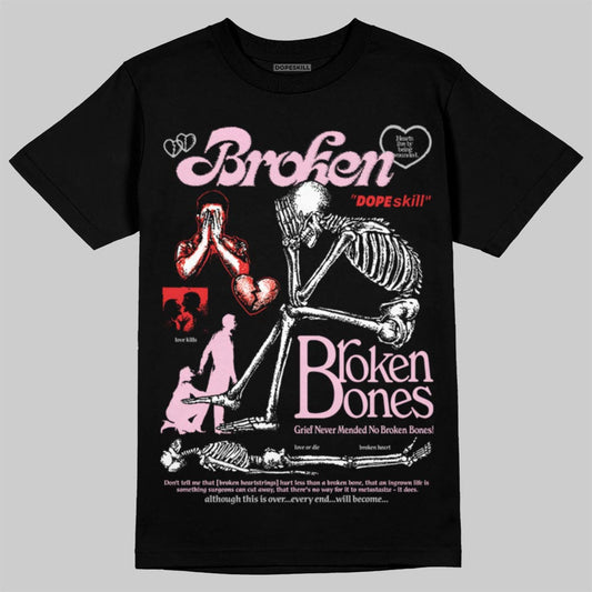 Awake NY x Air Jordan 5 Arctic Pink DopeSkill T-Shirt Broken Bones Graphic Streetwear - black
