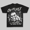 Grey Oversize Print Outlast DopeSkill Graphic T-shirt Streetwear - black