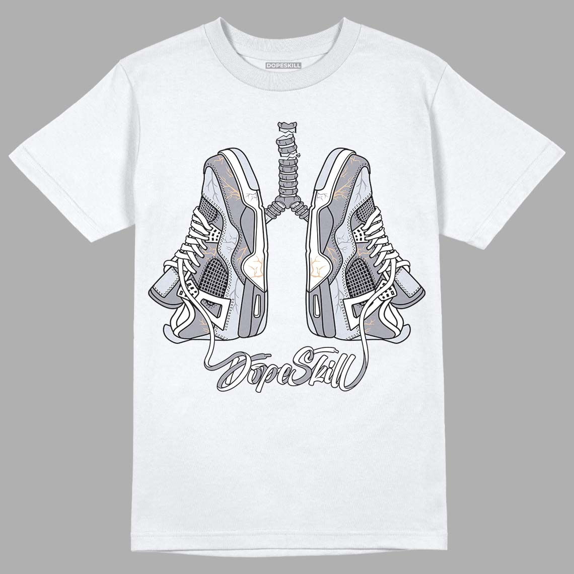 Jordan 4 Retro Frozen Moments DopeSkill T-Shirt Breathe Graphic Streetwear - White 