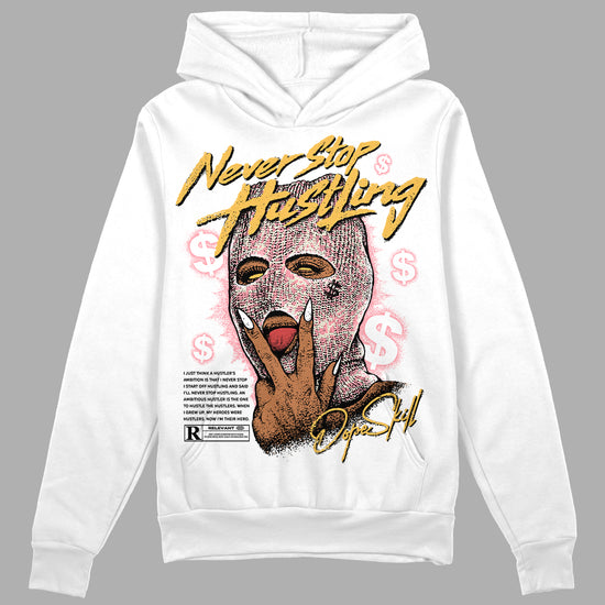 Jordan 3 GS “Red Stardust” DopeSkill Hoodie Sweatshirt Never Stop Hustling Graphic Streetwear - White 