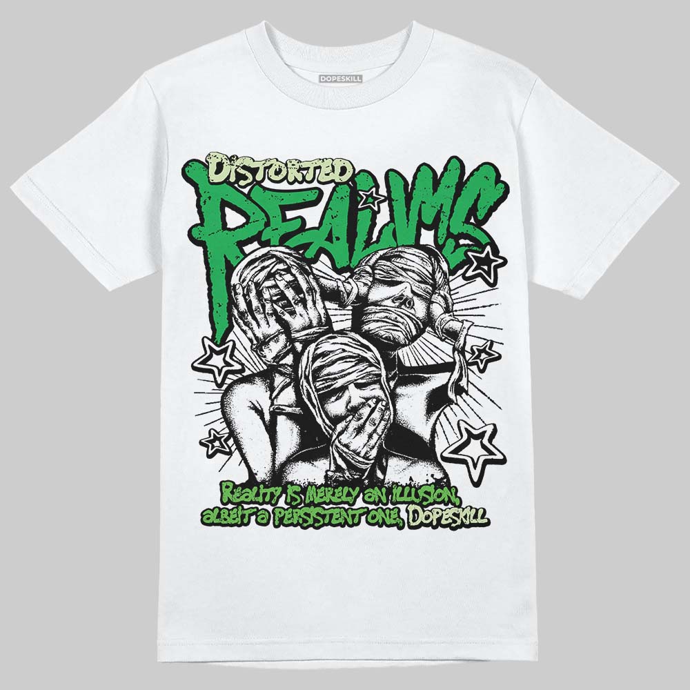 Travis Scott x Jordan Jumpman Jack "GREEN SPARK" DopeSkill T-Shirt Distorted Realms Graphic Streetwear - White