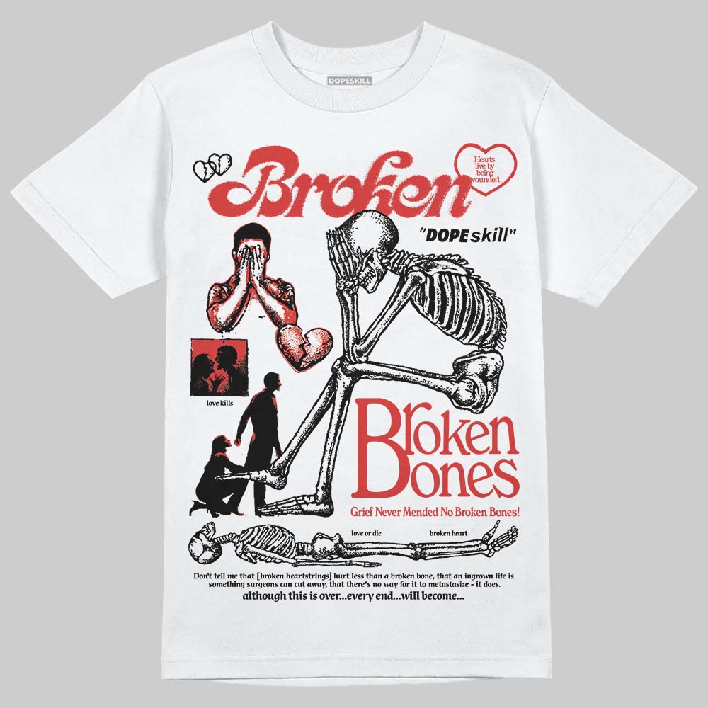 Jordan 6 “Reverse Infrared” DopeSkill T-Shirt Broken Bones Graphic Streetwear - White 