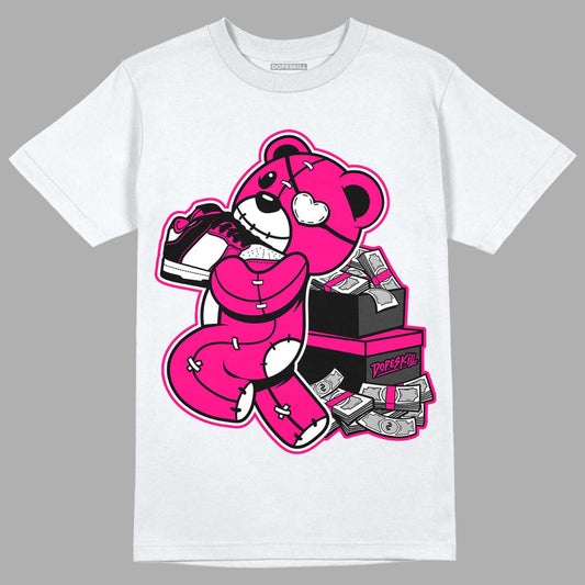 Jordan 1 Low GS “Fierce Pink” Dopeskill T-Shirt Bear Steals Sneaker Graphic Streetwear - White