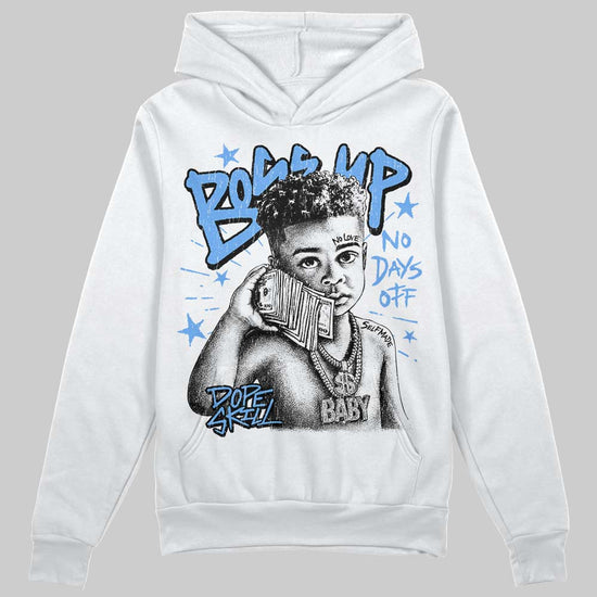 Jordan 5 Black University Blue DopeSkill Hoodie Sweatshirt Boss Up Graphic Streetwear - White 