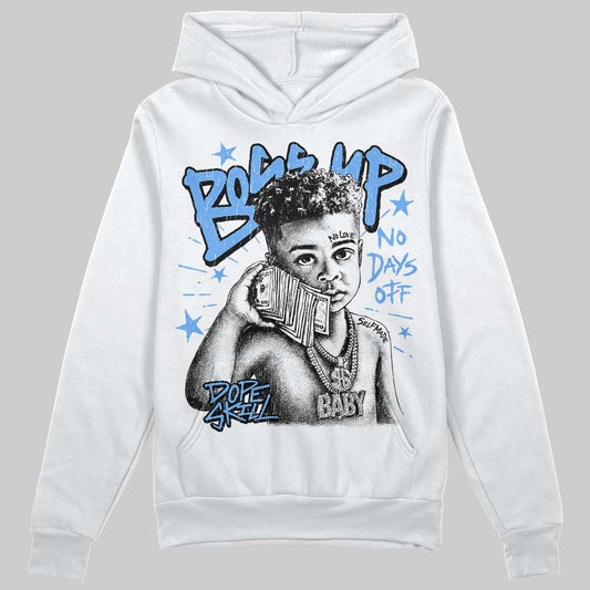Jordan 5 Black University Blue DopeSkill Hoodie Sweatshirt Boss Up Graphic Streetwear - White 