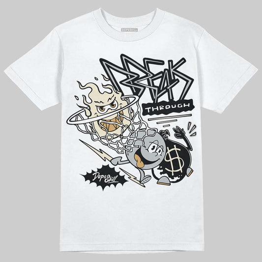 Jordan 5 Retro Reverse Metallic DopeSkill T-Shirt Break Through Graphic Streetwear - White