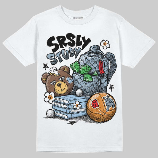 Jordan 40 “Blue Suede” DopeSkill T-Shirt SRSLY Study Graphic Streetwear - White