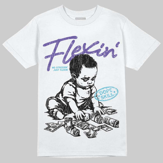 Jordan 8 Retro 'Aqua' 2025 DopeSkill T-Shirt Flexin' Graphic Streetwear - White