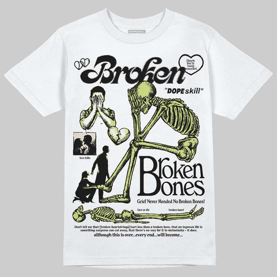 Jordan 5 “Luminous Green” DopeSkill T-Shirt Broken Bones Graphic Streetwear - White
