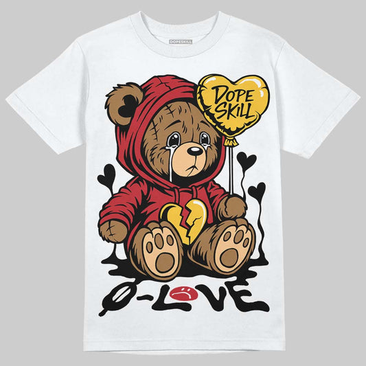Jordan 14 Retro Ferrari (2025) DopeSkill T-Shirt Broken Bear Graphic Streetwear - White