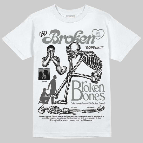 Jordan 10 Retro Shadow (2025) DopeSkill T-Shirt Broken Bones Graphic Streetwear - White