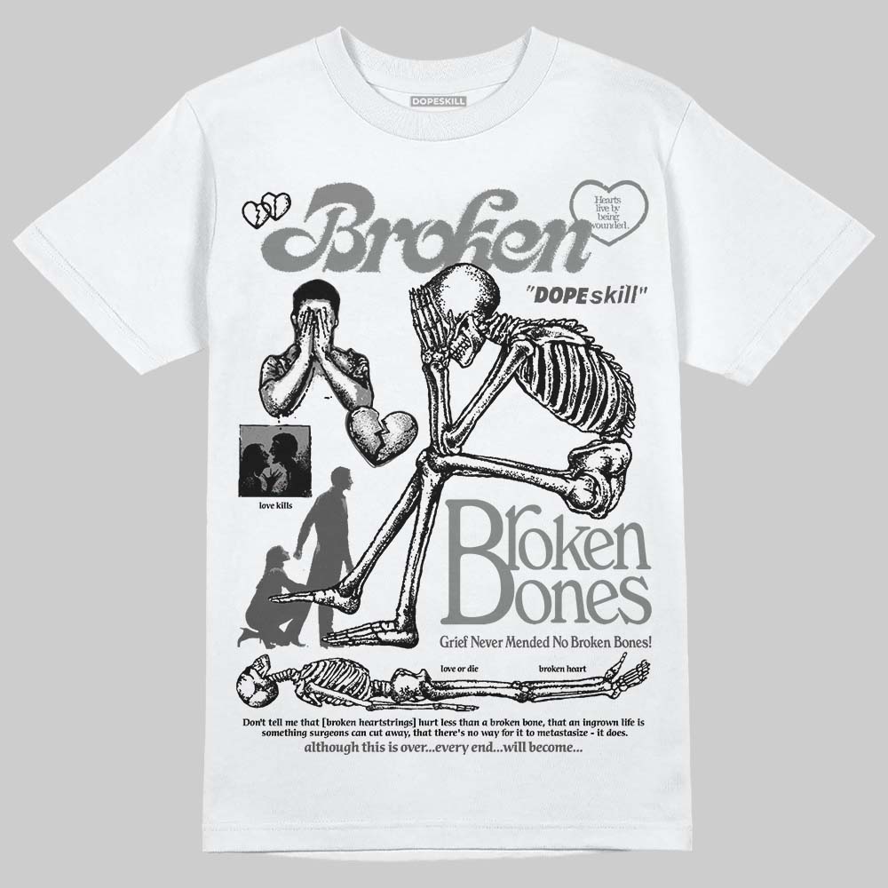 Jordan 10 Retro Shadow (2025) DopeSkill T-Shirt Broken Bones Graphic Streetwear - White