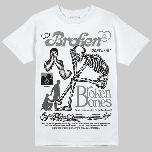 Jordan 10 Retro Shadow (2025) DopeSkill T-Shirt Broken Bones Graphic Streetwear - White
