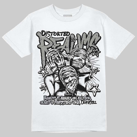 Jordan 5 "White Metallic" DopeSkill T-Shirt Distorted Realms Graphic Streetwear - White