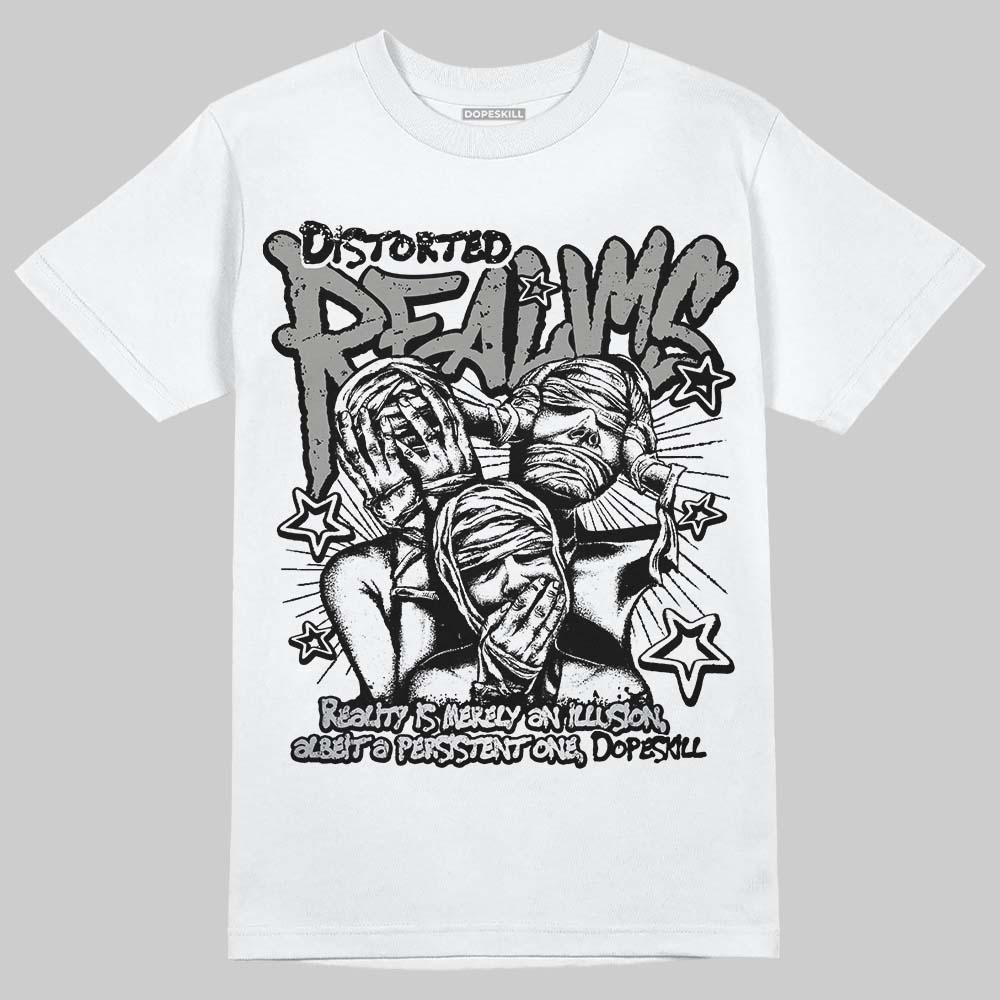 Jordan 5 "White Metallic" DopeSkill T-Shirt Distorted Realms Graphic Streetwear - White