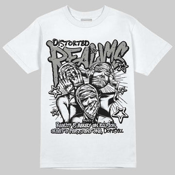 Jordan 5 "White Metallic" DopeSkill T-Shirt Distorted Realms Graphic Streetwear - White