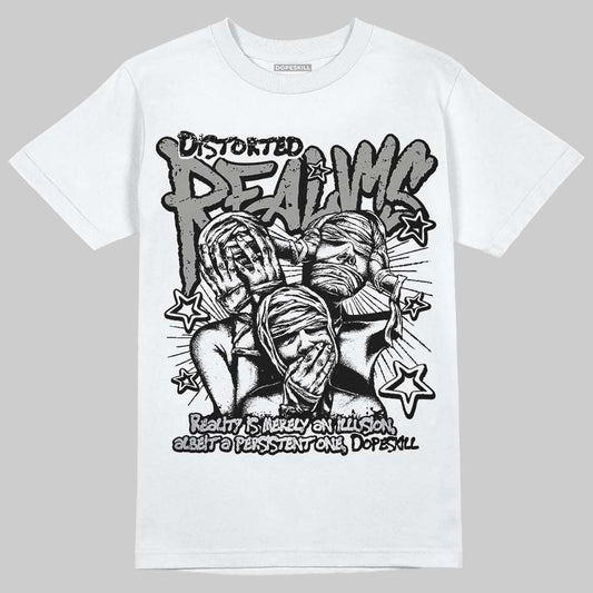 Jordan 5 "White Metallic" DopeSkill T-Shirt Distorted Realms Graphic Streetwear - White