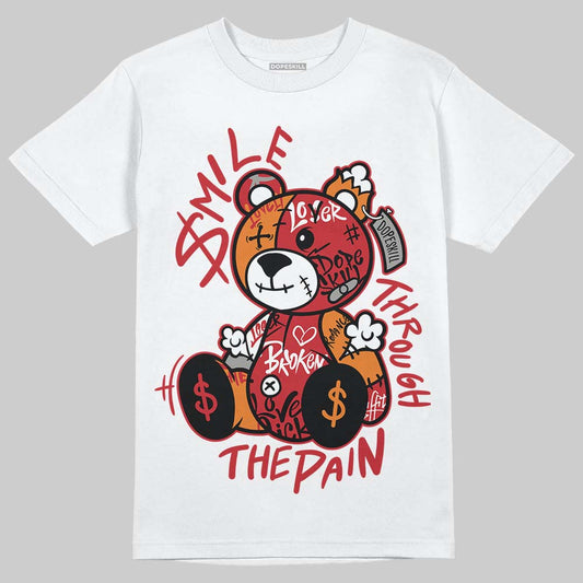 Jordan 5 "Sunset" DopeSkill T-Shirt Smile Through The Pain Graphic Streetwear - White 