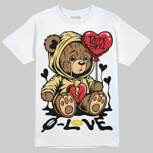 Quai 54 x Air Jordan 1 Retro Low OG Tour Yellow Black DopeSkill T-Shirt Broken Bear Graphic Streetwear - White 