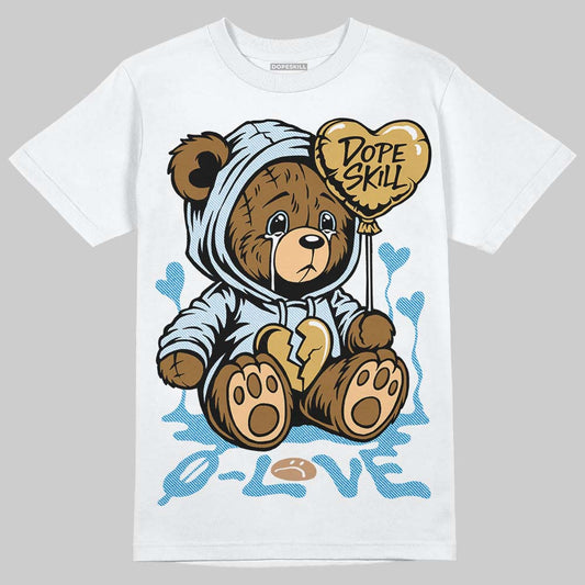 Jordan 4 Denim “Worn Blue” DopeSkill T-Shirt Broken Bear Graphic Streetwear - White