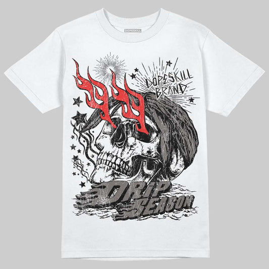 Jordan 4 Retro Cave Stone DopeSkill T-Shirt Drip Season Graphic Streetwear - White