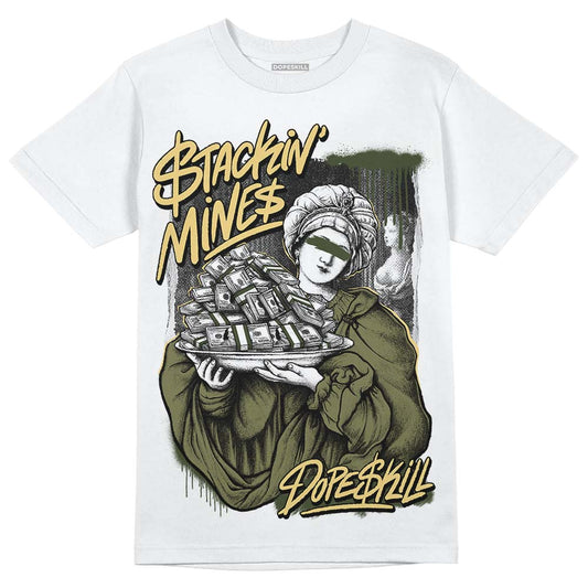 Jordan 4 Retro SE Craft Medium Olive DopeSkill T-Shirt Stackin Mines Graphic Streetwear - White
