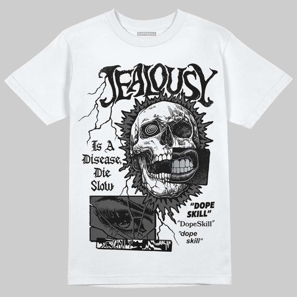 Jordan 11 TD Cleats "Patent Black" DopeSkill T-Shirt Jealousy Graphic Streetwear - White 