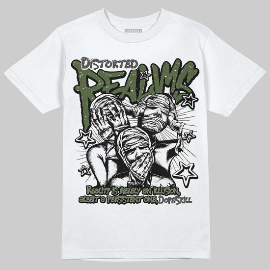 New Balance 1890 Faded Black Utility Green DopeSkill T-Shirt Distorted Realms Graphic Streetwear - White