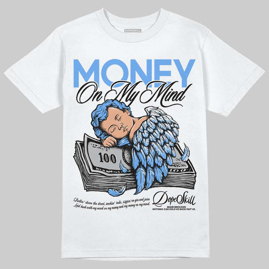 Jordan 5 Black University Blue DopeSkill T-Shirt MOMM Graphic Streetwear - White