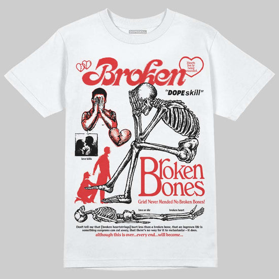Jordan 13 Retro OG Chicago (2026) DopeSkill T-Shirt Broken Bones Graphic Streetwear - White