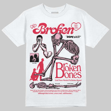 Dunk Low Valentine's Day (2026) DopeSkill T-Shirt Broken Bones Graphic Streetwear - White