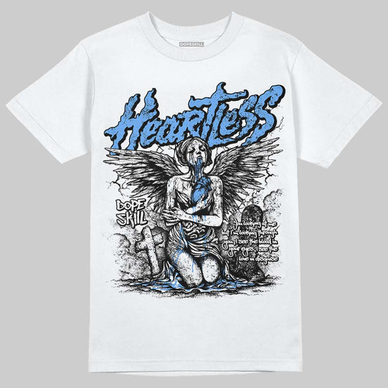 Jordan 5 Black University Blue DopeSkill T-Shirt Heartless Graphic Streetwear - White