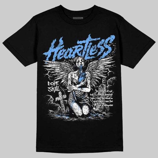 Jordan 5 Black University Blue DopeSkill T-Shirt Heartless Graphic Streetwear - black