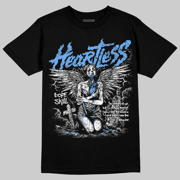 Jordan 5 Black University Blue DopeSkill T-Shirt Heartless Graphic Streetwear - black