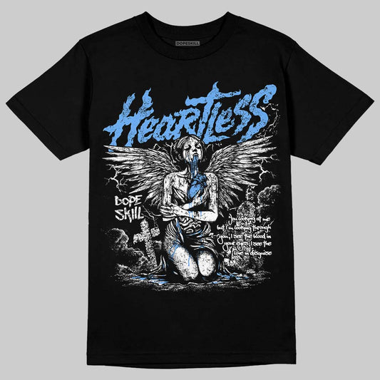 Jordan 5 Black University Blue DopeSkill T-Shirt Heartless Graphic Streetwear - black