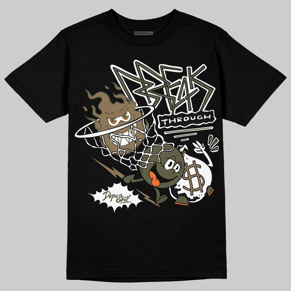 Adidas Samba OG Focus Olive Gum DopeSkill T-Shirt Break Through Graphic Streetwear - Black