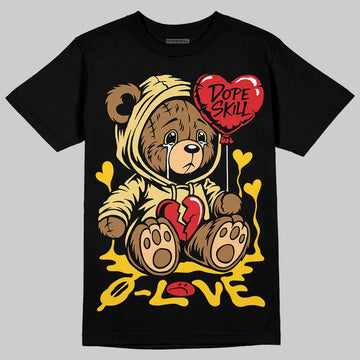 Quai 54 x Air Jordan 1 Retro Low OG Tour Yellow Black DopeSkill T-Shirt Broken Bear Graphic Streetwear - Black