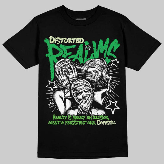 Travis Scott x Jordan Jumpman Jack "GREEN SPARK" DopeSkill T-Shirt Distorted Realms Graphic Streetwear - Black