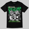 Travis Scott x Jordan Jumpman Jack "GREEN SPARK" DopeSkill T-Shirt Distorted Realms Graphic Streetwear - Black