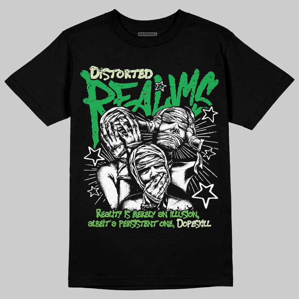 Travis Scott x Jordan Jumpman Jack "GREEN SPARK" DopeSkill T-Shirt Distorted Realms Graphic Streetwear - Black