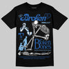 Air Foamposite One “International Blue” DopeSkill T-Shirt Broken Bones Graphic Streetwear - Black