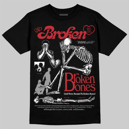 Jordan 3 “Cement Grey” DopeSkill T-Shirt Broken Bones Graphic Streetwear - Black