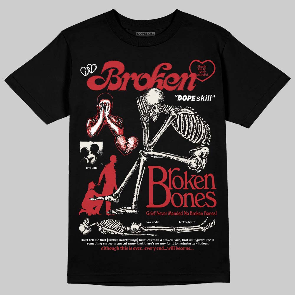 Jordan 4 “Flight Club” DopeSkill T-Shirt Broken Bones Graphic Streetwear - Black