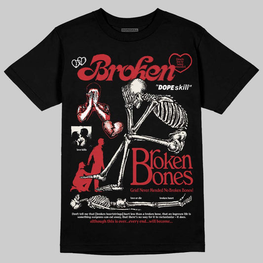 Jordan 4 “Flight Club” DopeSkill T-Shirt Broken Bones Graphic Streetwear - Black