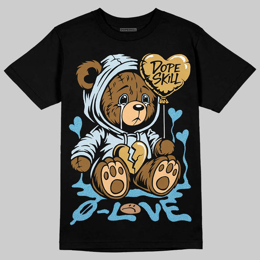 Jordan 4 Denim “Worn Blue” DopeSkill T-Shirt Broken Bear Graphic Streetwear - Black