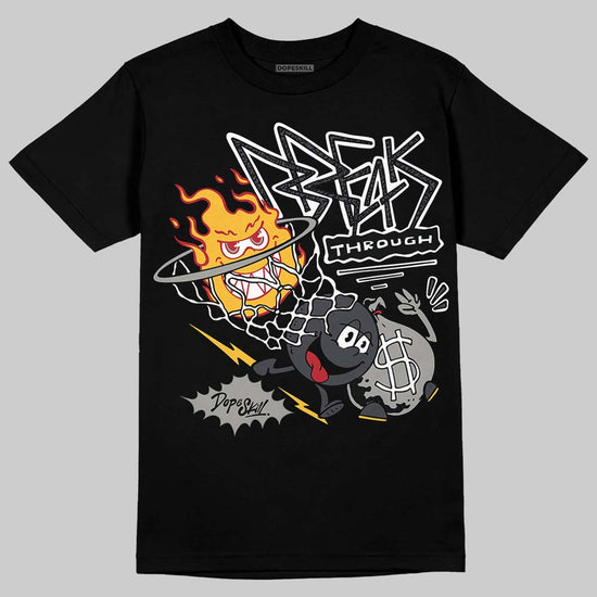 Jordan 3 Retro Black Cat DopeSkill T-Shirt Break Through Graphic Streetwear - Black